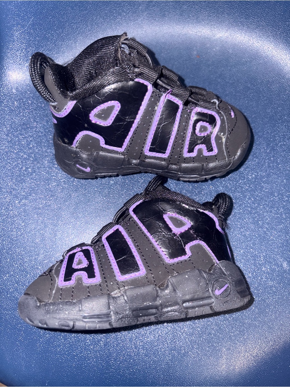 Nike Kids Black and Purple AIR Mini Walker Sneakers